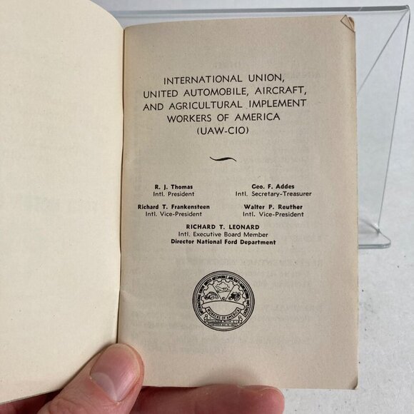 RARE 1942-43 Ford Motor Company Union Agreement Book Vintage UAW Contract WWII - Picture 5 of 8